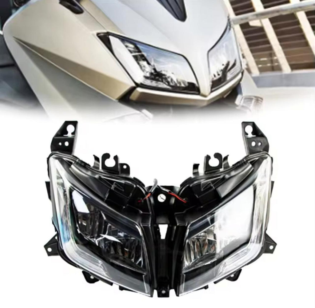 Yamaha T-Max 530 2015-2016 Front Headlight Assembly – Dual LED DRL Headlamp Unit with Crystal Clear Lens
