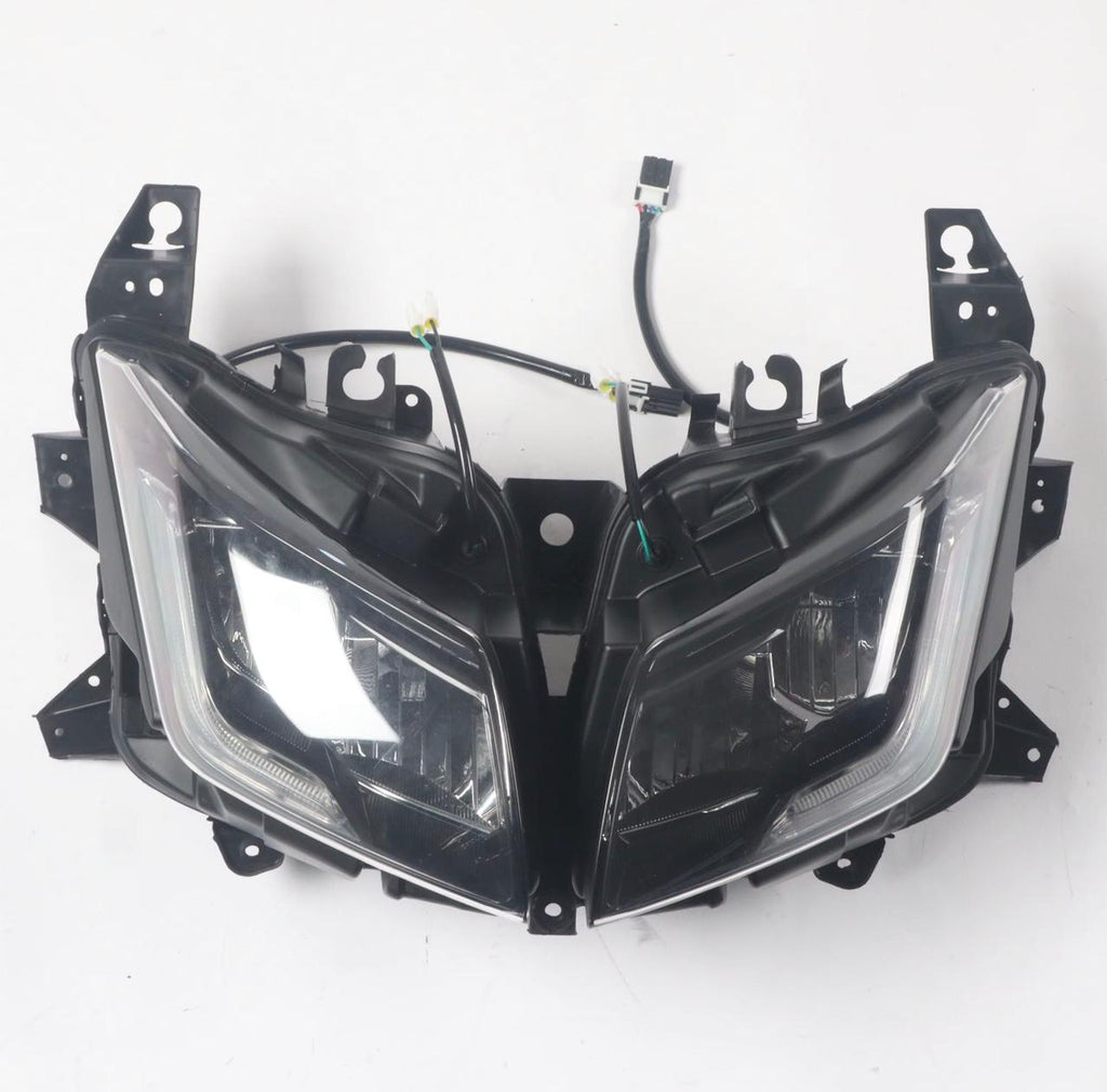 Yamaha T-Max 530 2015-2016 Front Headlight Assembly – Dual LED DRL Headlamp Unit with Crystal Clear Lens